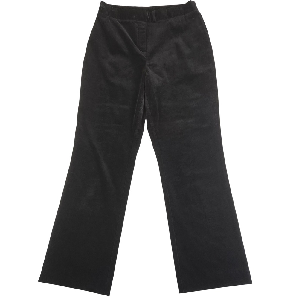 Lilly Pulitzer Wide Leg Corduroy Pants Women 10 Black Stretch Soft Minimalist